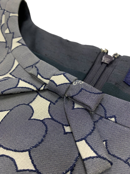 エムズグレイシー 111104 ワンピース 38 ブルー ハートモチーフ ロゴ リボン フレア IT2770LPJMT8