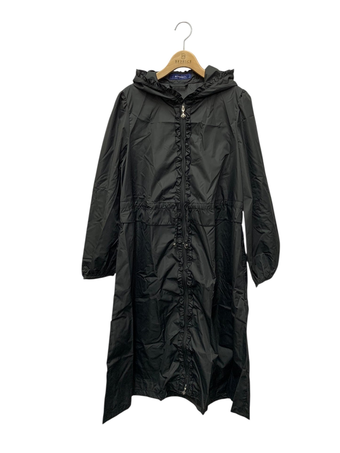 エムズグレイシー 594302 レインコート ブラック フリル フード ITSJ9YJSVS8E