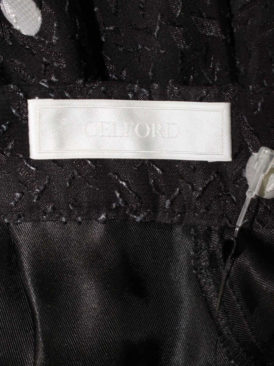 セルフォード カットジャガードプリントタックスカート CWFS244088 38 ブラック ドット IT5AA8JGBMRG