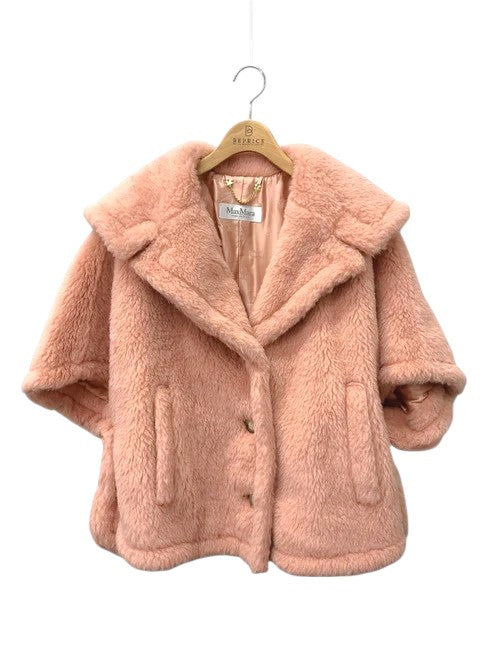 マックスマーラ テディベア 23473601376 ケープ コート ML ピンク アルパカ ITZJUJ9PAVIG 【SALE】