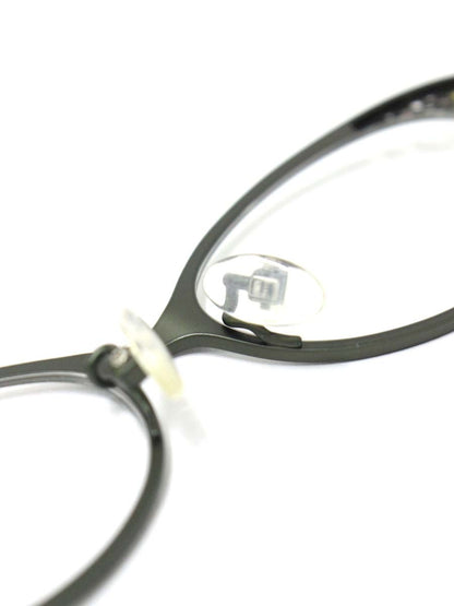 カムロ tricot メガネ カーキグリーン メタルフレーム フルリム オーバル ストーン メッシュ IT3JHUFOJ658 【SALE】