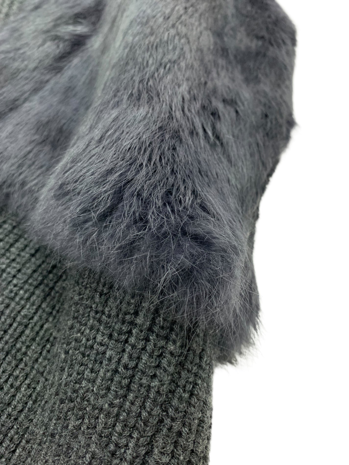 アナイ 16528-55-94-380 ジレ ベスト 38 チャコール ニット ラビットファー IT27S4D8L1XZ