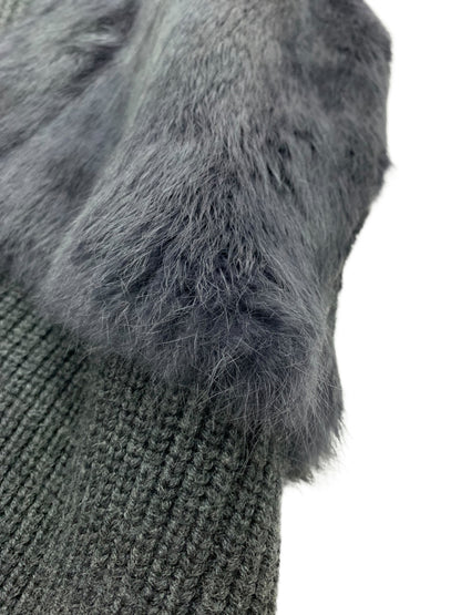 アナイ 16528-55-94-380 ジレ ベスト 38 チャコール ニット ラビットファー IT27S4D8L1XZ