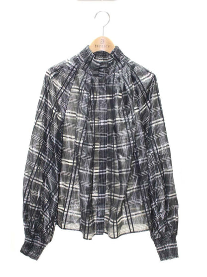 フレイアイディー シャーリングハイネックチェックブラウス FWFB225086 ブラウス 1 ブラック/グレー ITGJ4A5TZML8