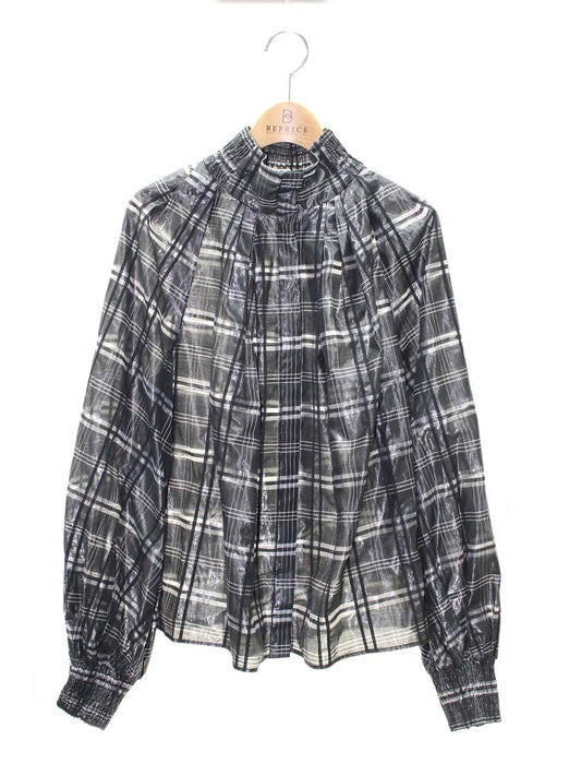 フレイアイディー シャーリングハイネックチェックブラウス FWFB225086 ブラウス 1 ブラック/グレー ITGJ4A5TZML8