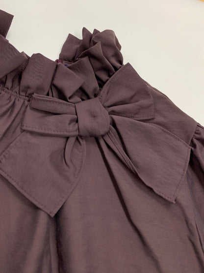 エムズグレイシー フリルリボンブラウス 310514 プルオーバー 38 ブラウン リボン ITAZQ9Z7KK8U