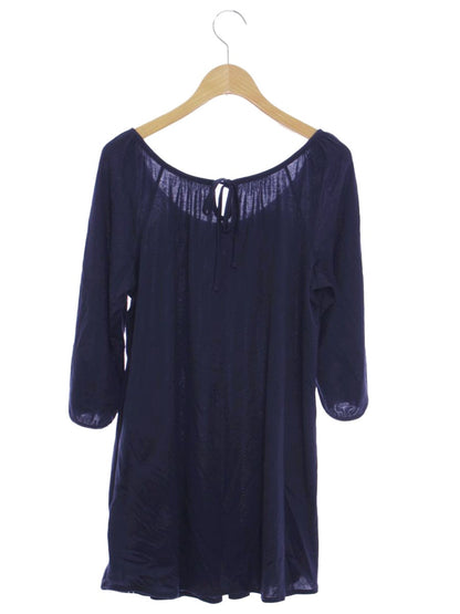 バーバリーブルーレーベル E1P73-397-29 カットソー 38 ネイビー ハートモチーフ バックリボン IT43ILP1IVJK