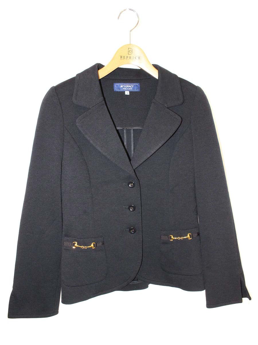 エムズグレイシー Jacket with a Bit 914511 ジャケット 36 ブラック ITAU8TAUR0OW