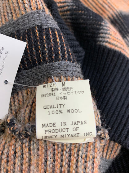 イッセイミヤケメン ME61KN034 ハイネックニット M オレンジ ストライプ 銀タグ ITONDUNT6M6S 【SALE】