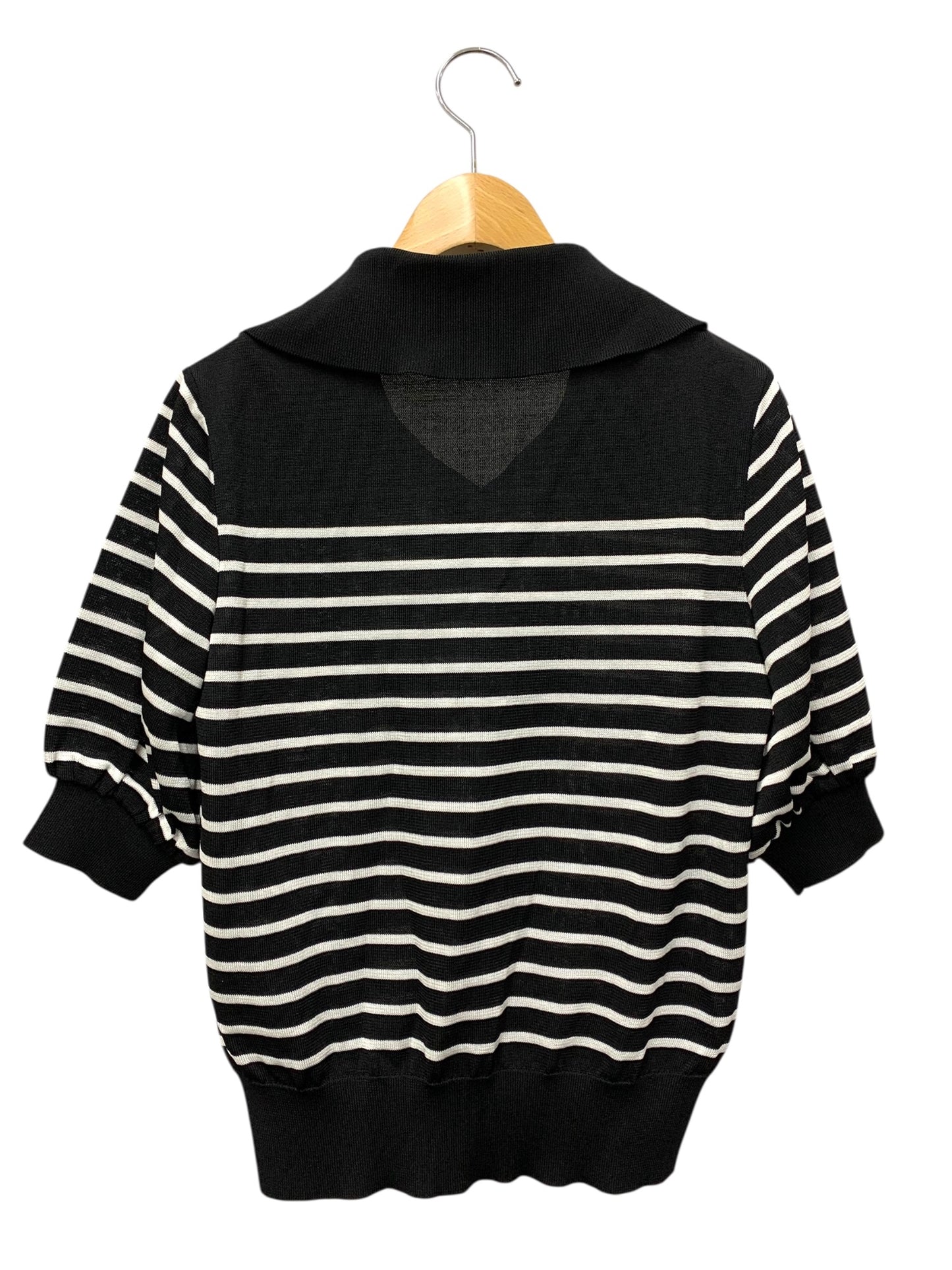 ルネ 5232080 ポロシャツ 36 ブラック ボーダー パフスリーブ ITF69FTVE6IF