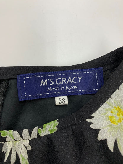 エムズグレイシー 211120 ワンピース ブラック フラワーモチーフ IT7U6XOH94K8
