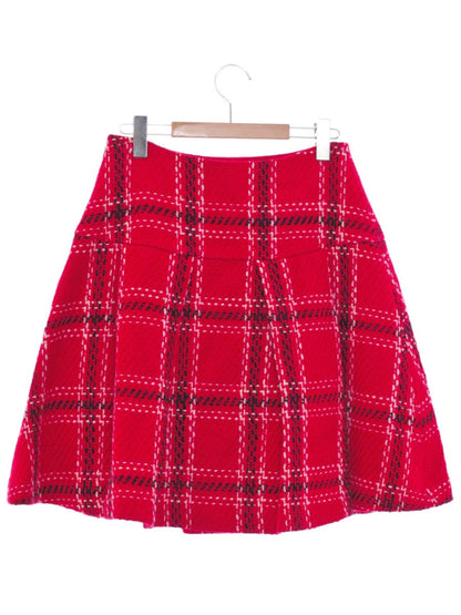 エムズグレイシー Trad Check Skirt 817551 スカート 40 レッド ITCKAULO2UXC