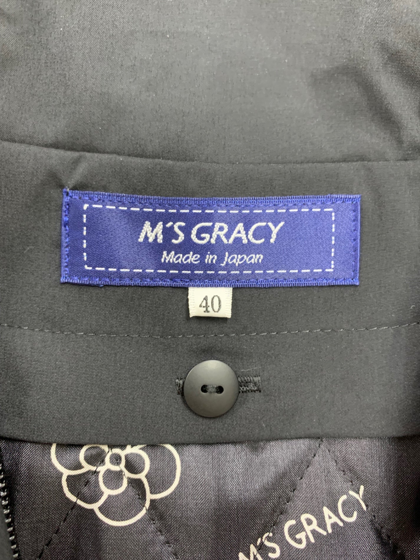 エムズグレイシー 219101 コート 40 ブラック フリル IT6IEM73SH6O