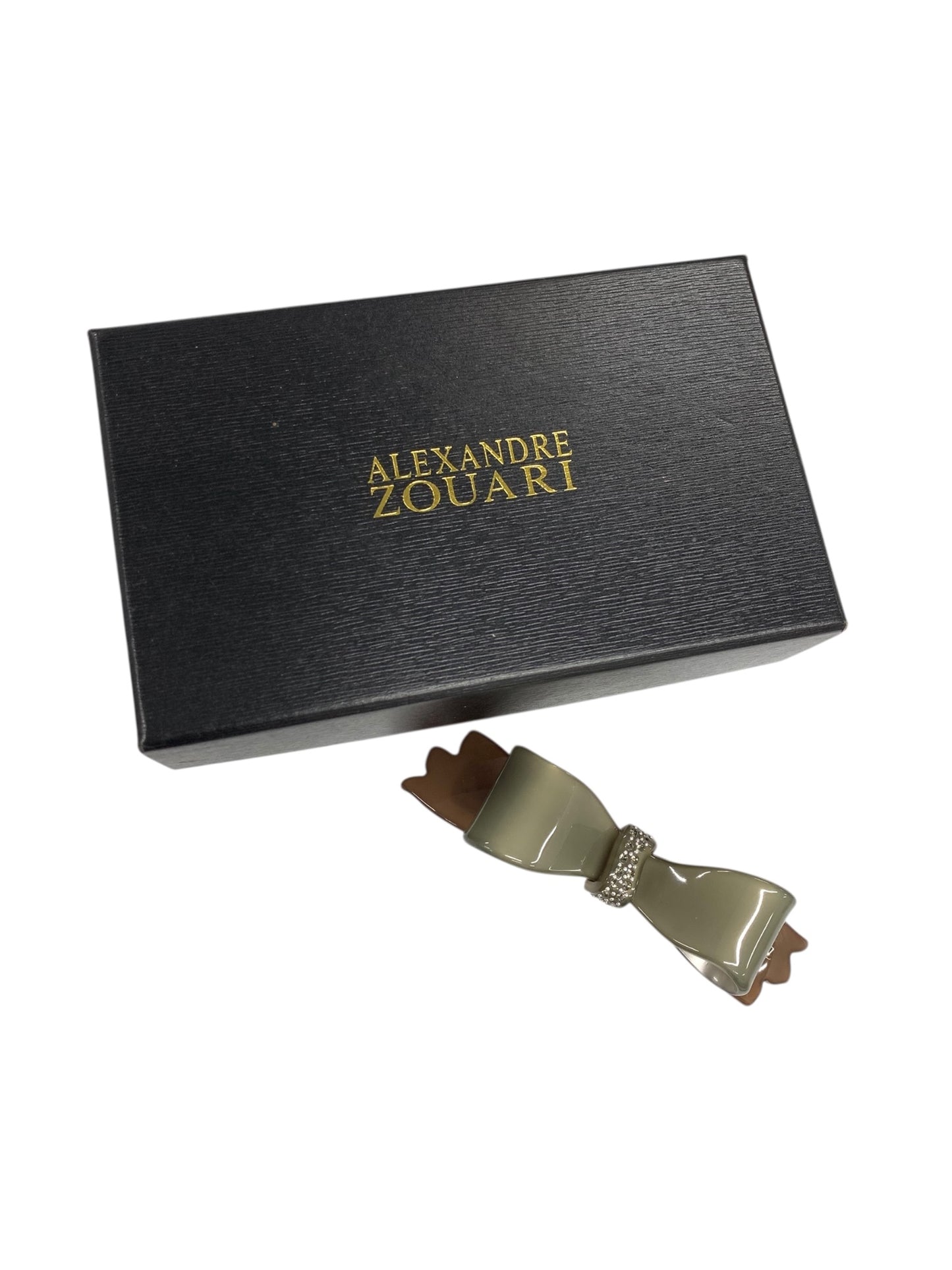 アレクサンドルズアリ バレッタ グリーン スワロフスキー リボン ITK77ZJHU1A0