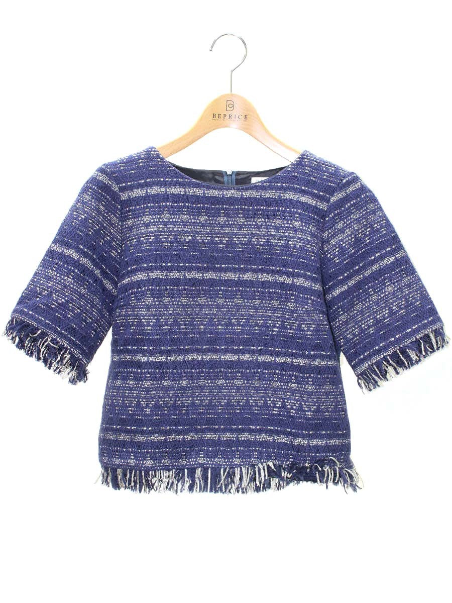 ビアンカエポカ M7M01-301-28 トップス 36 ブルー フリンジ IT23S7GSTAWG