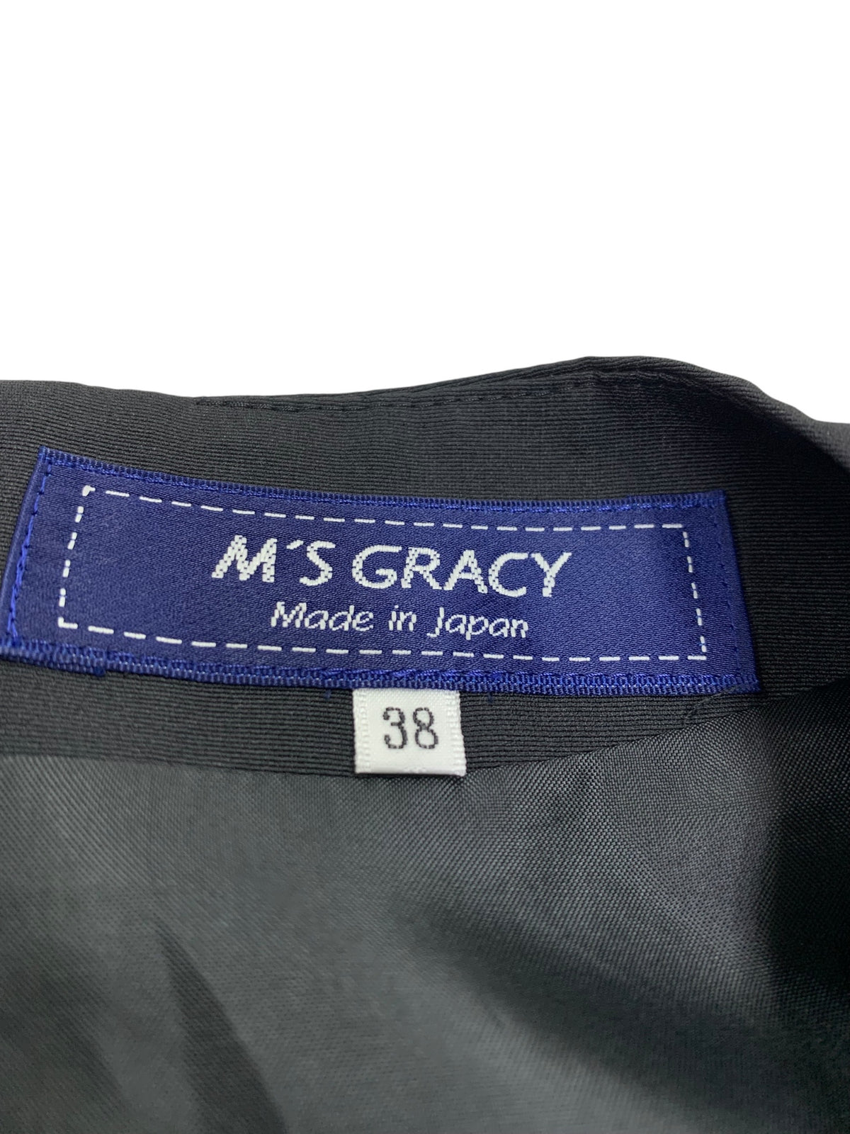 エムズグレイシー 411109 ワンピース 38 ブラック リボン タックフレア ITO463JAUWJG