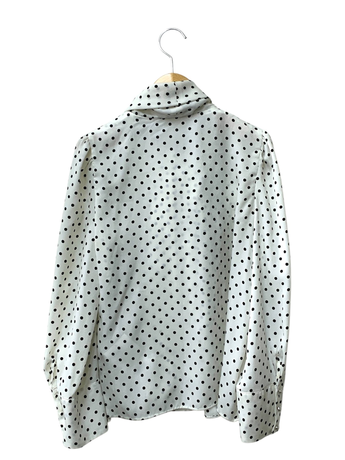 エムズグレイシー 810504 ブラウス 40 ホワイト ドット 水玉 パールボタン ITNFK39Y4J1C