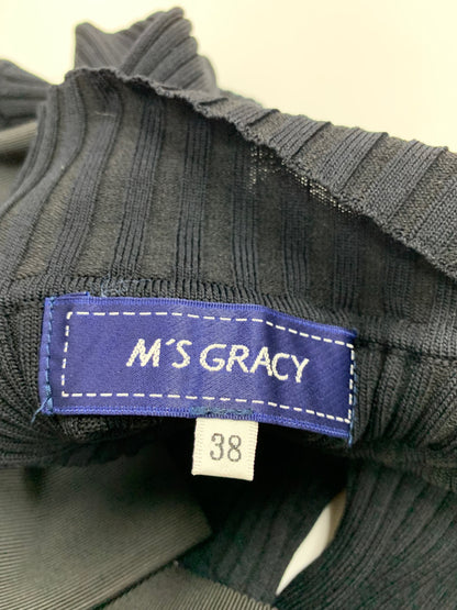 エムズグレイシー 千鳥柄ニットドレス 118606 ワンピース 38 ブラック ITIMWZKCZ69U