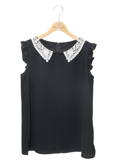 ルネ 5031010A ブラウス 34 ブラック レース フリル ITU12THYIEWW