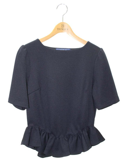 エムズグレイシー 915514 カットソー 38 ネイビー フリル ITZGO04DAQXM