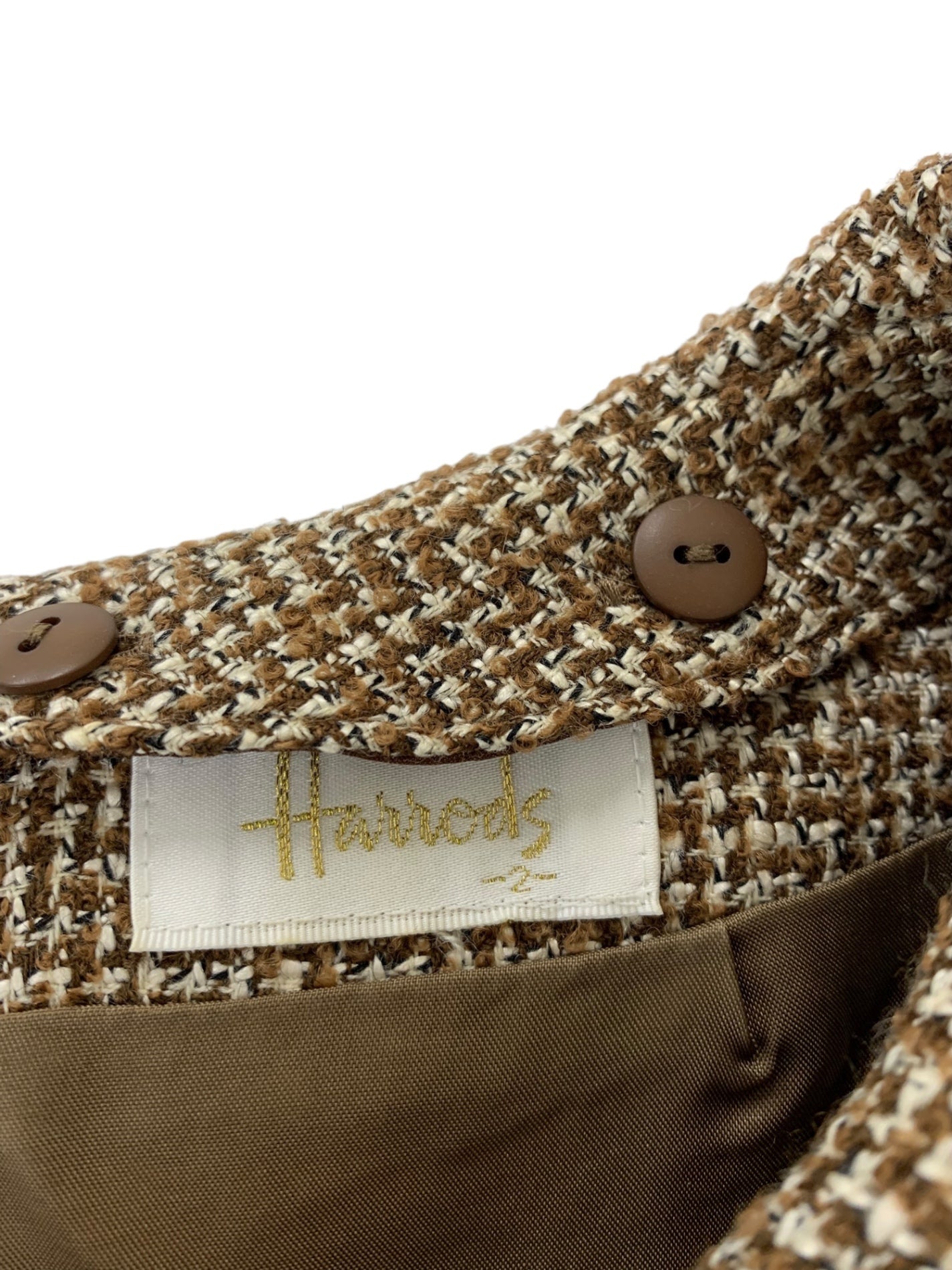 ハロッズ 10508131 ワンピース 2 ブラウン ツイード ITQ4VUO4ACGU