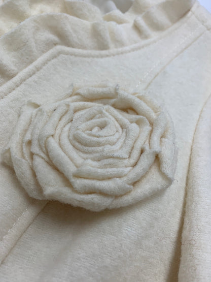 エムズグレイシー 924544 コート 38 アイボリー ノーカラー フリル IT7YBJFLTDGG