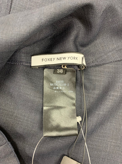 フォクシーニューヨーク Blouse Papillon 44698 ブラウス 38 ネイビー フリル スクエアネック IT6HKRXG016G