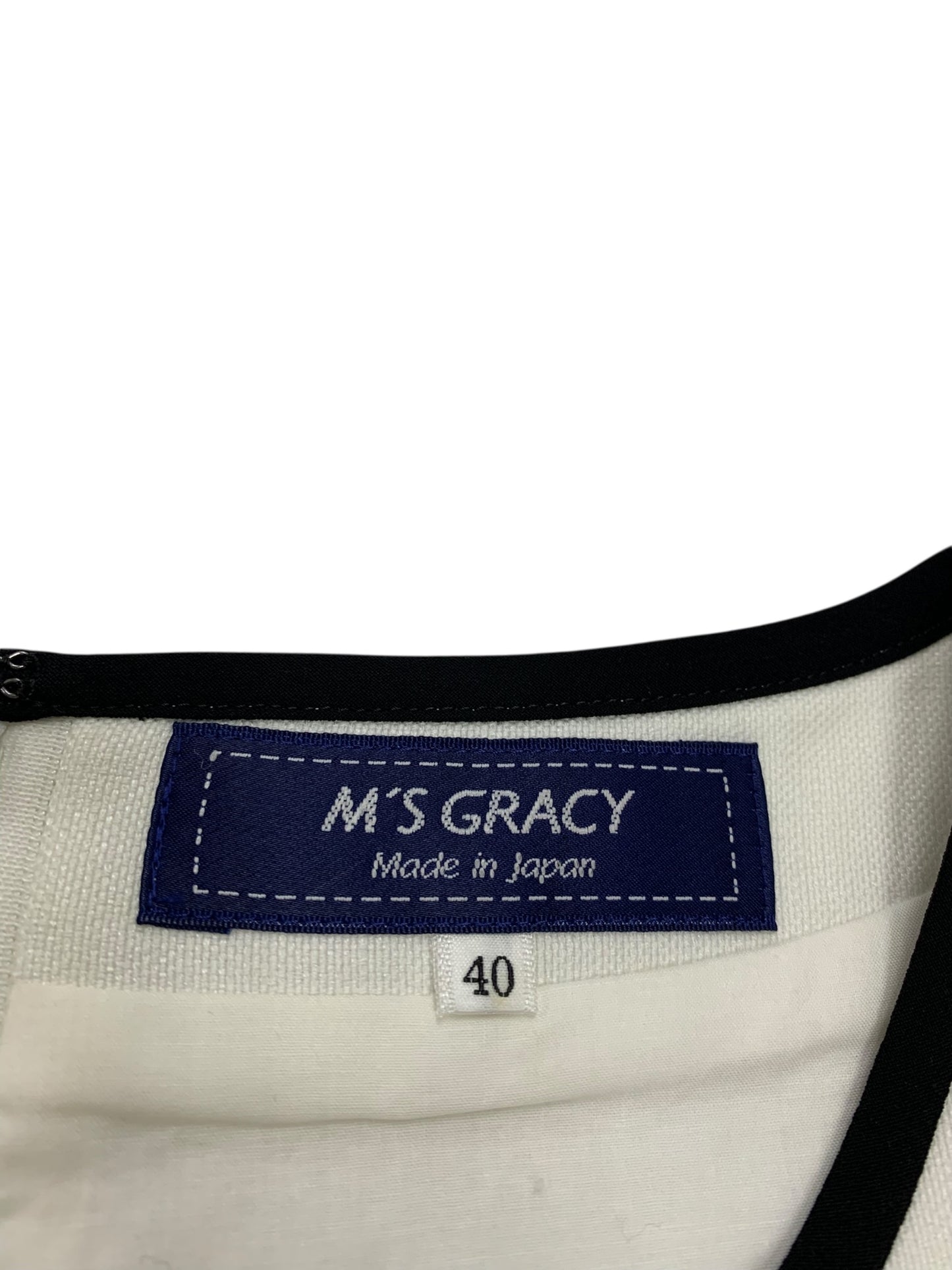 エムズグレイシー 721334 ワンピース 40 ホワイト 花 スパンコール リボン レース ITR62S2HGS8R