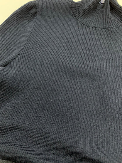 エムズグレイシー 111612 ワンピース 38 ネイビー ニット 異素材 油絵 IT3JWI9RZCKU