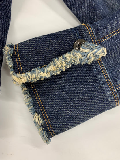 エムズグレイシー 224541 ジャケット 36 ネイビー デニム キルティングライナー付き ITGNLZCX4OHG