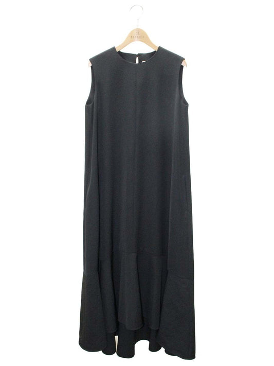 レリタージュ マルティニーク A0326FA ワンピース F ブラック アシンメトリーヘム ノースリーブ ITPUL4S81O2D