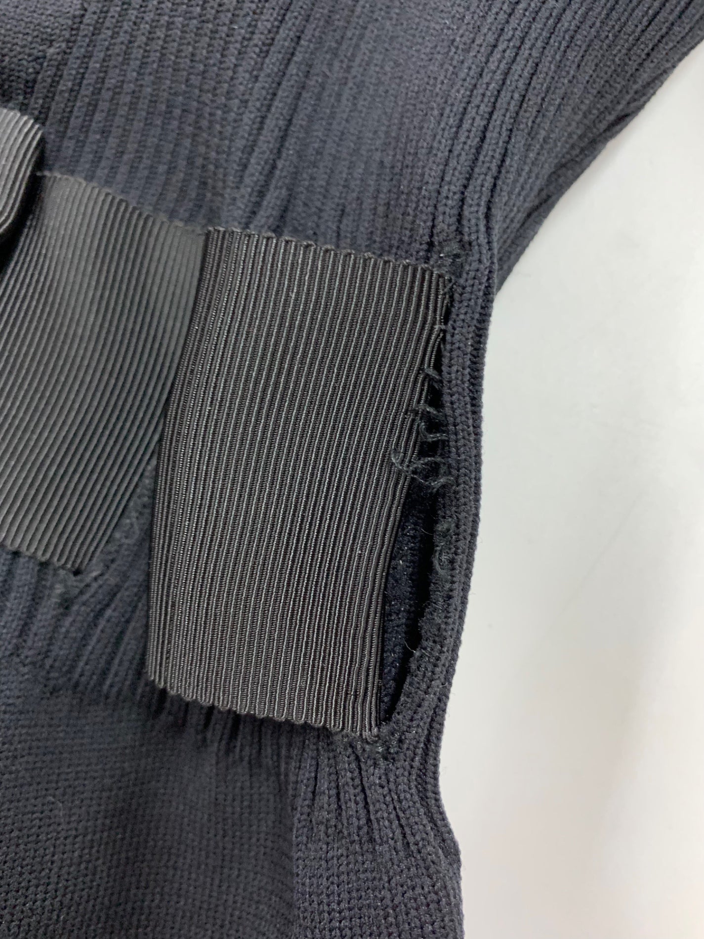 エムズグレイシー 218708 ワンピース 40 ブラック ニット リボン