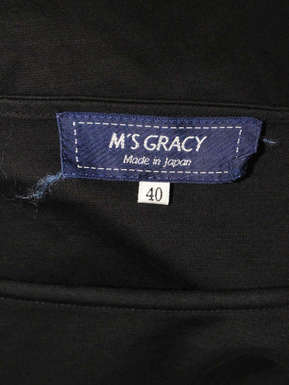 エムズグレイシー 115111 カットソー 40 ブラック リボン ITZQD7L1PAMS