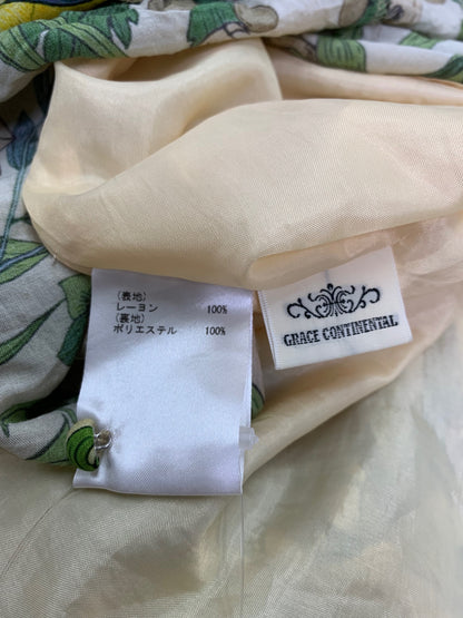 グレースコンチネンタル 01231 ワンピース 36 イエロー 花 Ⅴネック IT3HVA6CB3EK