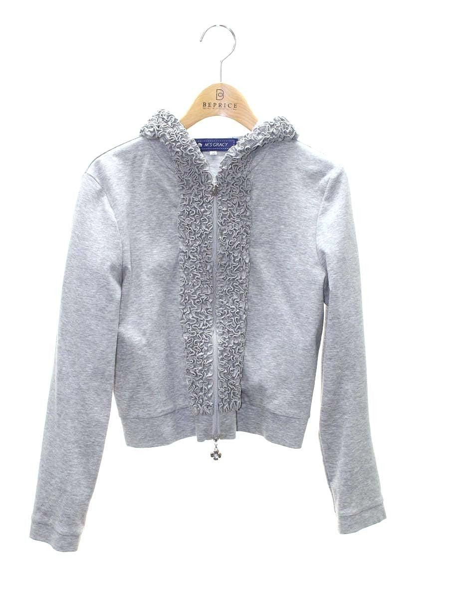 エムズグレイシー 725316 パーカ 38 グレー カメリア Wジップアップ ITGZQ1W2TV8Y