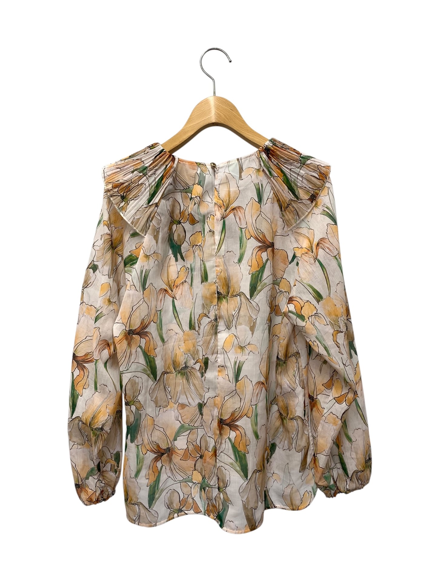 エポカ ウォーターカラーフラワープリント M5M23-529-14 ブラウス 40 オレンジ ラッフル ITQK1O53OXG8 【SALE】