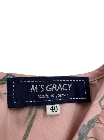 エムズグレイシー  410506 トップス 40 ピンク ローズプリント フリル ITEMS8C37TID