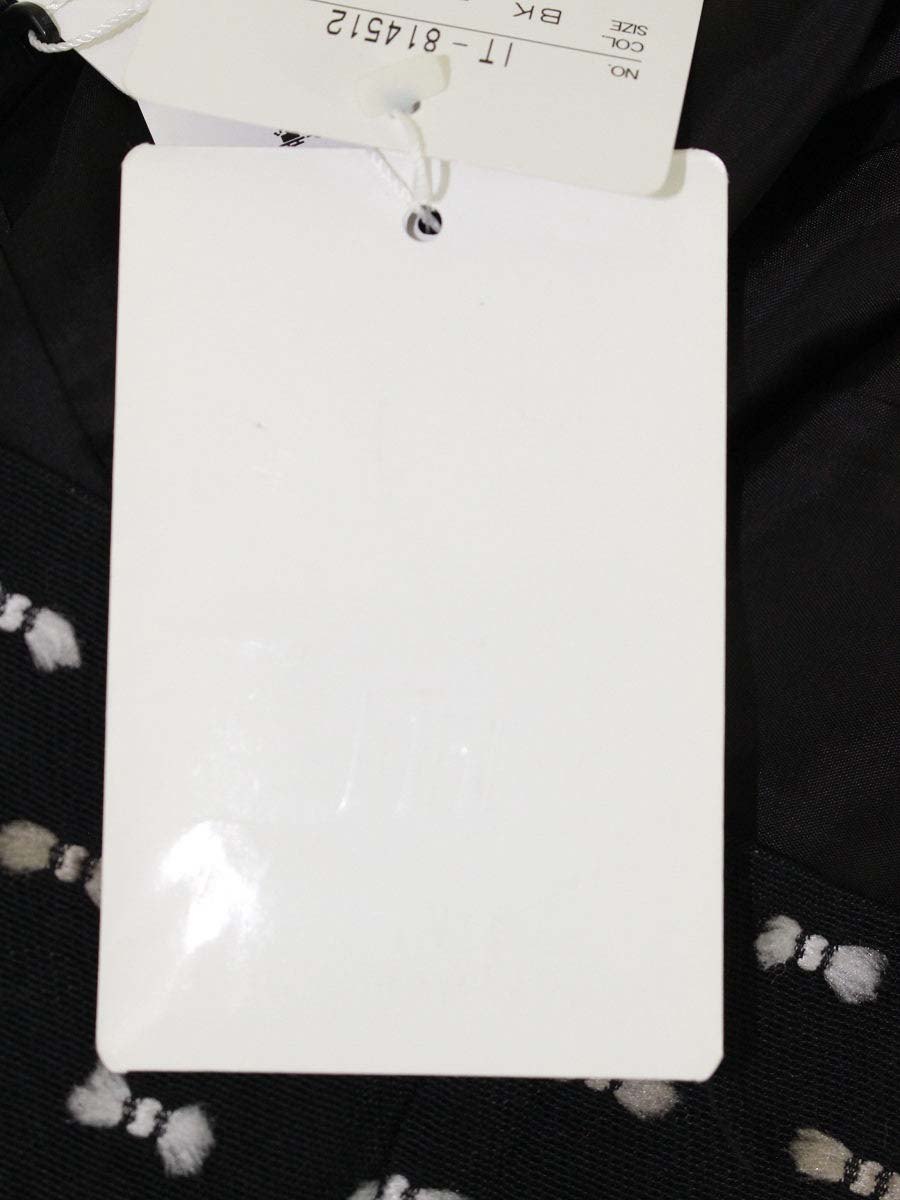 エムズグレイシー 814512 ジャケット 40 ブラック カメリアジップ リボンモチーフ ノーカラー ITDFRV0J55AG