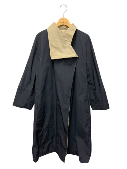 マックスマーラステュディオ 602104826 コート 40 ネイビー ナイロン リバーシブル ラインストーン ITBH1FII9OV4