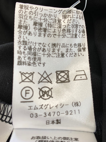 エムズグレイシー 815340 Tシャツ カットソー 38 ブラック フラワーモチーフ ITQKHL7NKODG