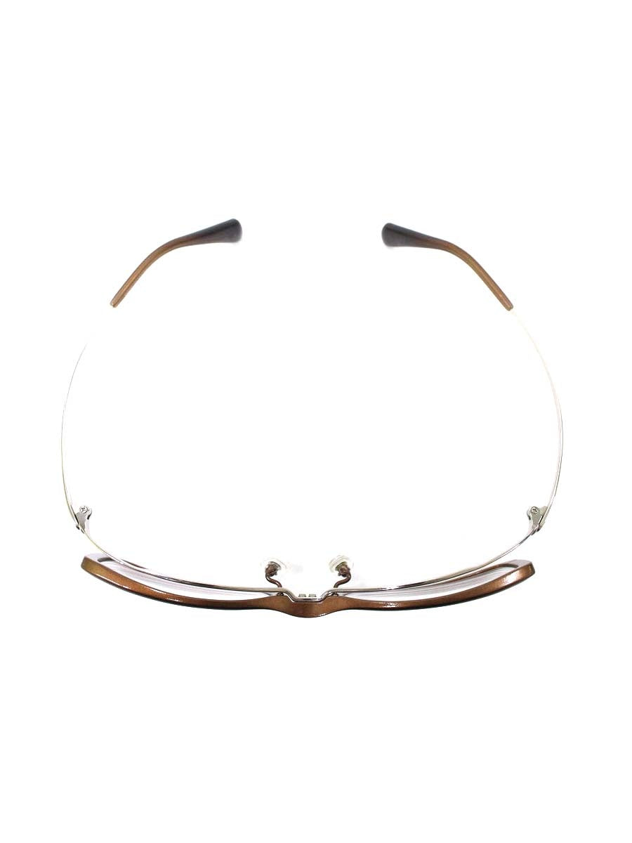 ハマモト HT-056 メガネ ブラウン/シルバー コンビフレーム スクエア ITCCY53M4KVK