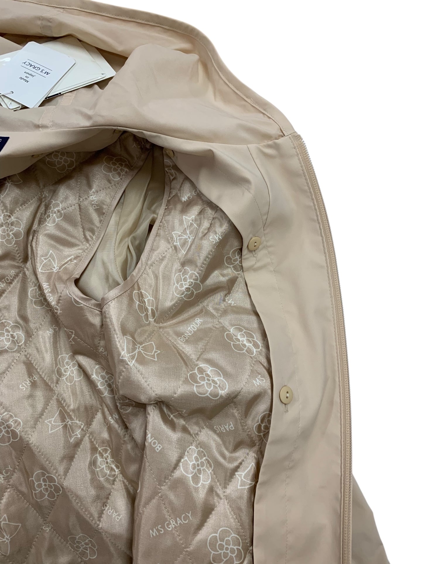 エムズグレイシー 219101 コート 40 ベージュ ジップアップ ライナー付き IT92UVOJCUNQ