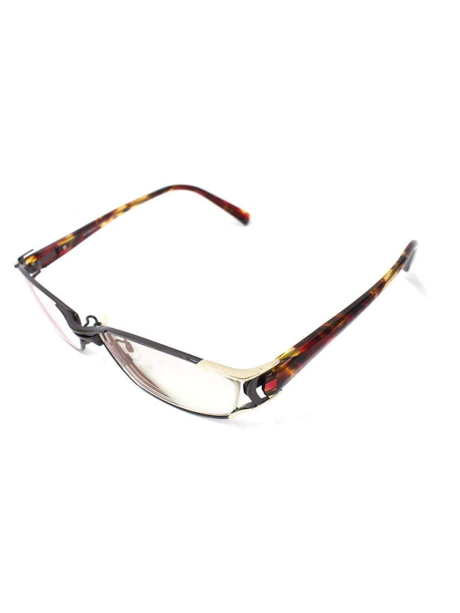 キャサリンハムネット 9094 メガネ ブラウン ゴールド コンビフレーム フルリム スクエア ITSR7UH92XCK