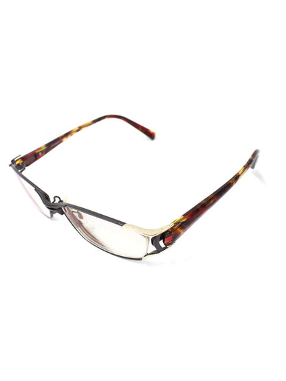 キャサリンハムネット 9094 メガネ ブラウン ゴールド コンビフレーム フルリム スクエア ITSR7UH92XCK