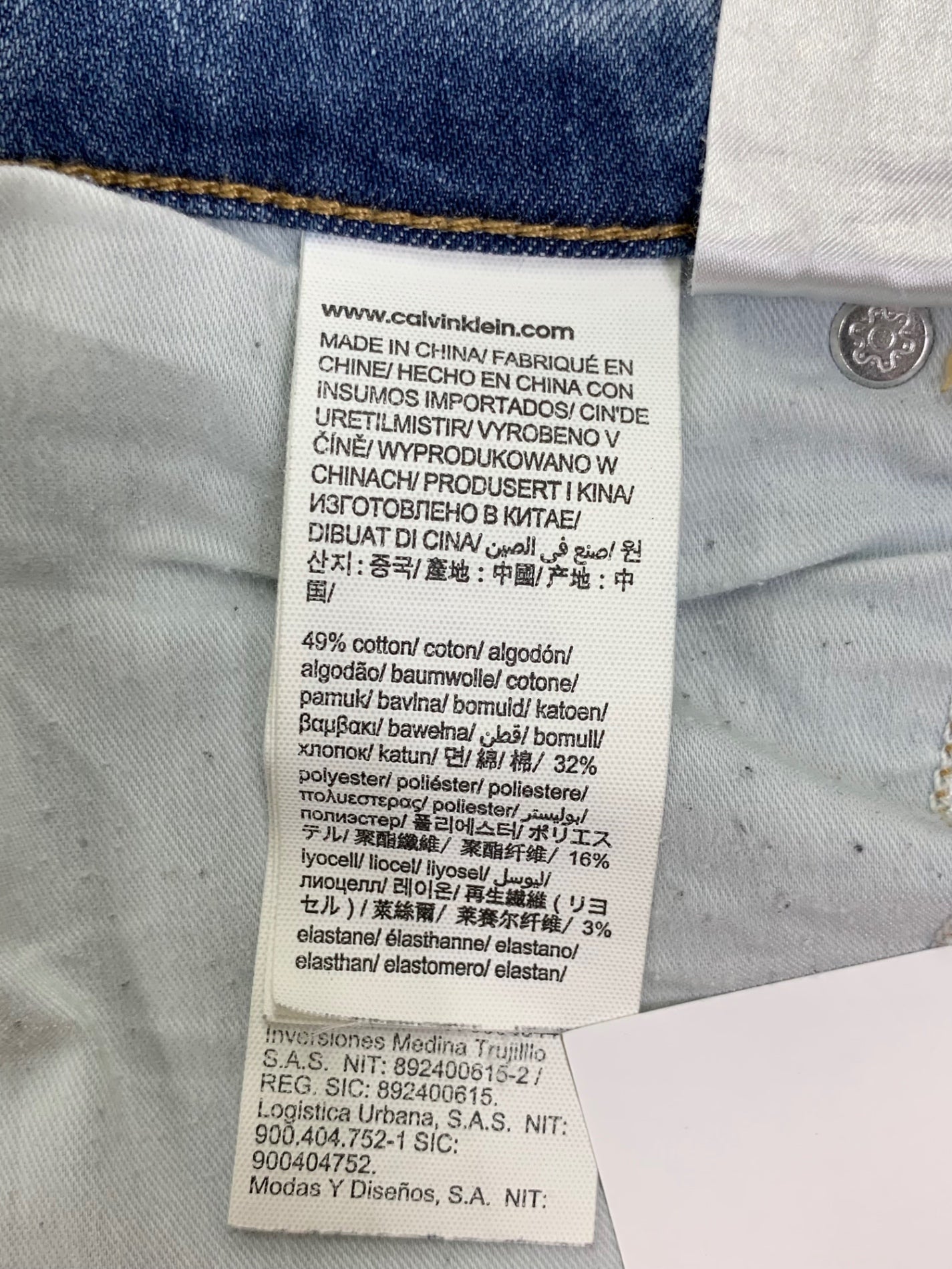 カルバンクラインジーンズ スリム J326407 デニムパンツ ブルー ダメージ加工 IT1PI7MNZWQG