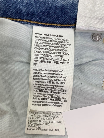 カルバンクラインジーンズ スリム J326407 デニムパンツ ブルー ダメージ加工 IT1PI7MNZWQG