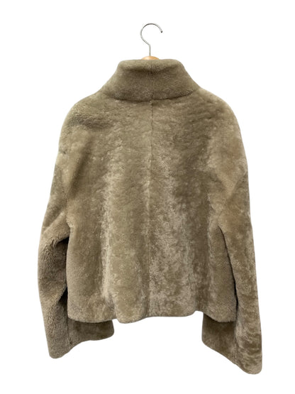 アドーア 531-6259805 フェイクファージャケット 38 グレージュ スタンドカラー ITTBBKYSDYCU