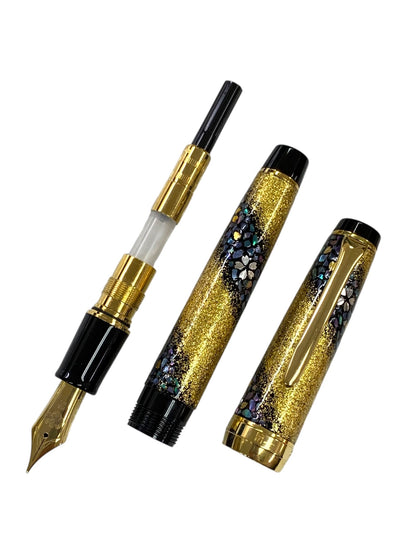 セーラー 万年筆 プロフェッショナルギア 内閣総理大臣特別慰労品 螺鈿蒔絵 桜流れ ゴールド M 21K ITULBRQLR15S