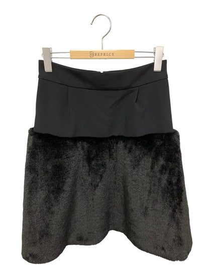 デイジーリンforフォクシー Love Fur Fla ラブファーフレア 06056 スカート 38 ブラック フェイクファー ITOKKZYJ7FQ8