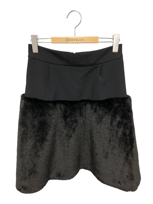 デイジーリンforフォクシー Love Fur Fla ラブファーフレア 06056 スカート 38 ブラック フェイクファー ITOKKZYJ7FQ8